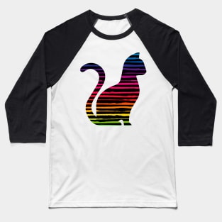 Cute Color Cat Baseball T-Shirt